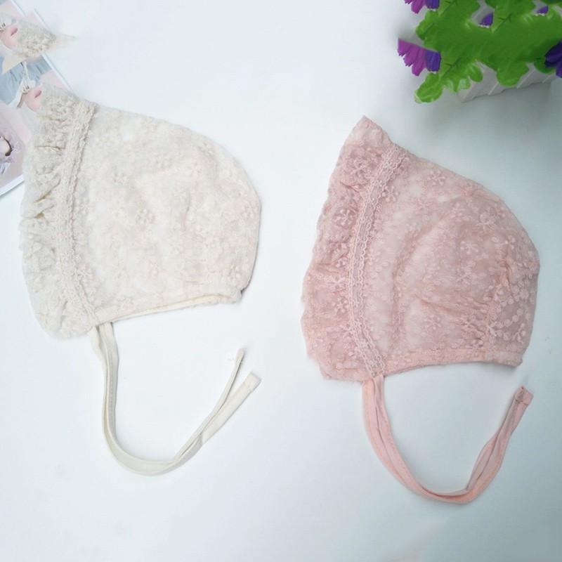 Mũ Cotton Phối Ren Hoa Thời Trang Mùa Hè Dành Cho Bé Gái