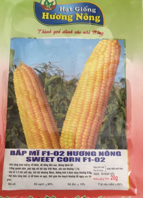 Hạt giống bắp mỹ, bắp ngọt lai F1- gói 10gr
