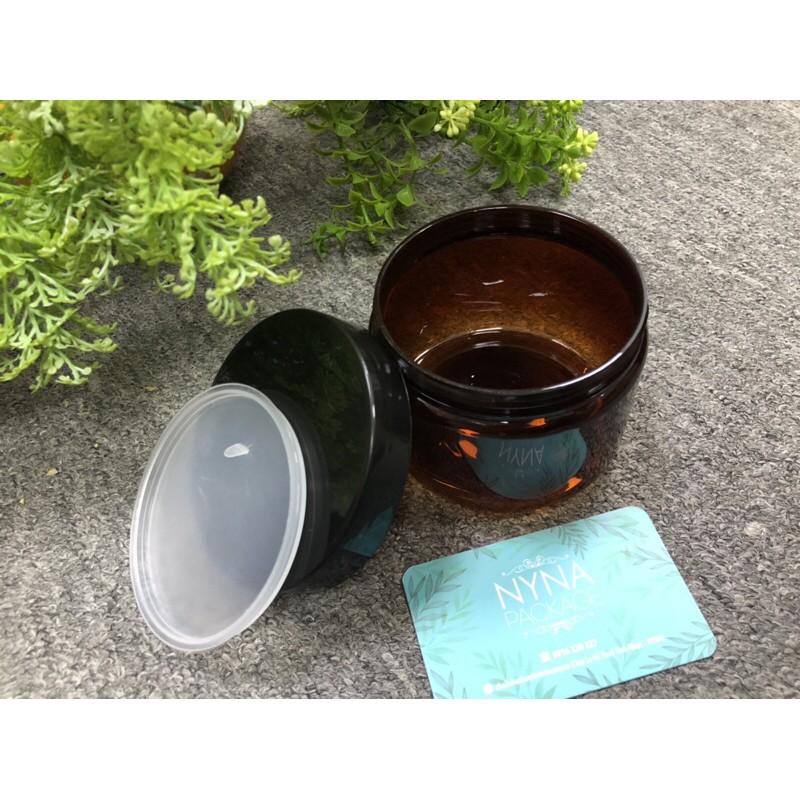 Hũ Pet nâu nắp nhựa đen 100ml