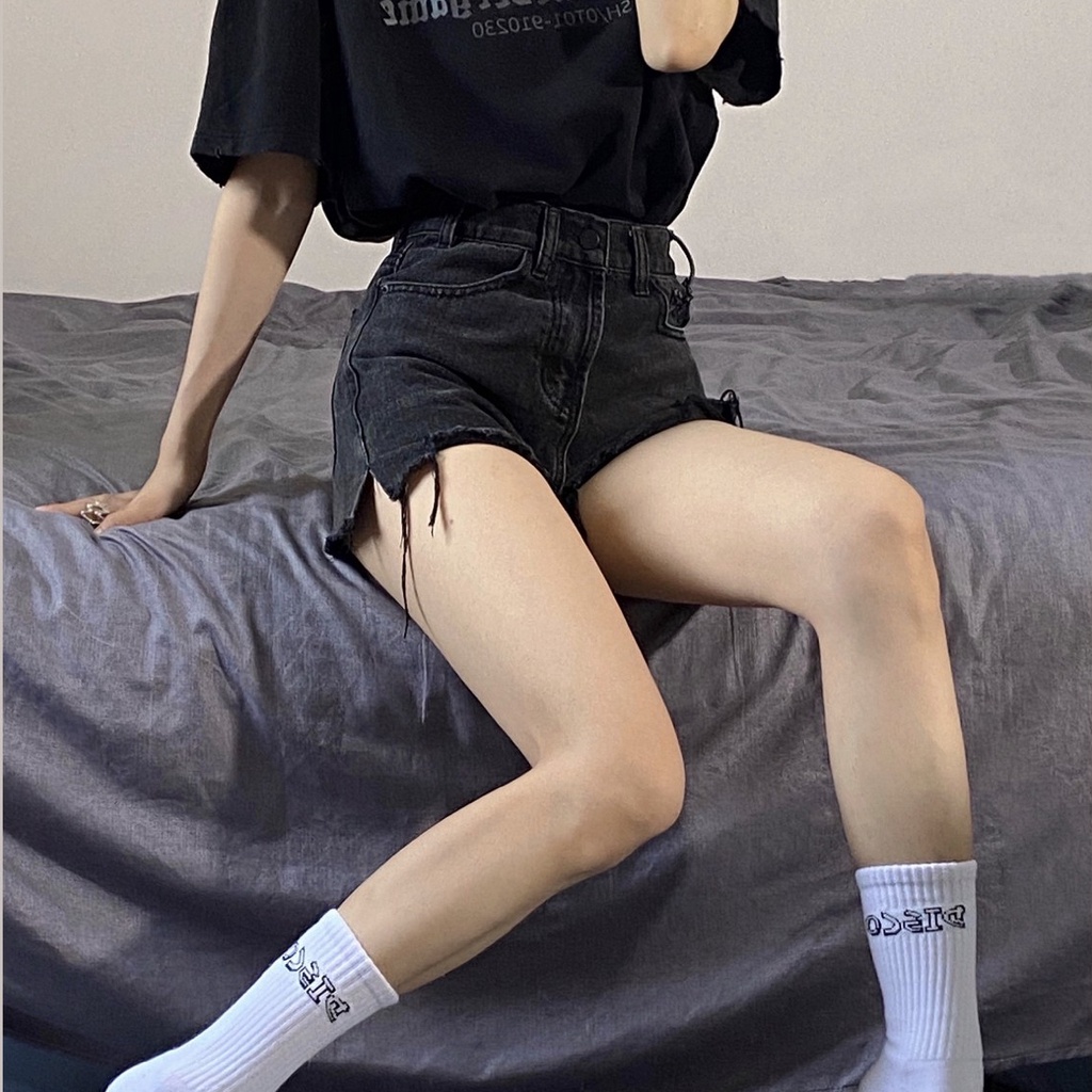 Quần Short Jeans Lưng Cao Thời Trang Hàn Quốc