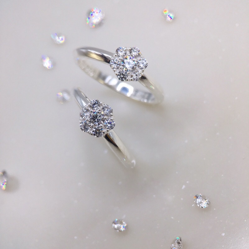 Nhẫn bạc nữ s925 trúc mai KimKimRosa Jewelry đá CZ kim cương nhân tạo sterling silver rings