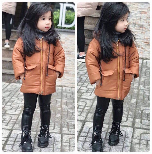 ÁO PHAO LÓT LÔNG DÁNG DÀI CHO BÉ TRAI GÁI