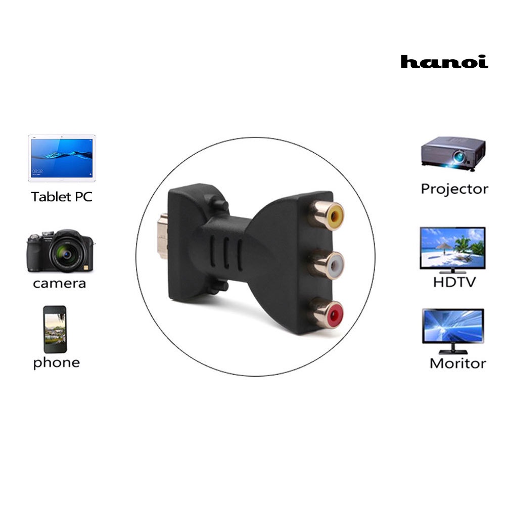 Đầu Nối Chuyển Đổi Âm Thanh RCA AV Đầu Cắm Sang 3 Ổ Cắm Cho TV