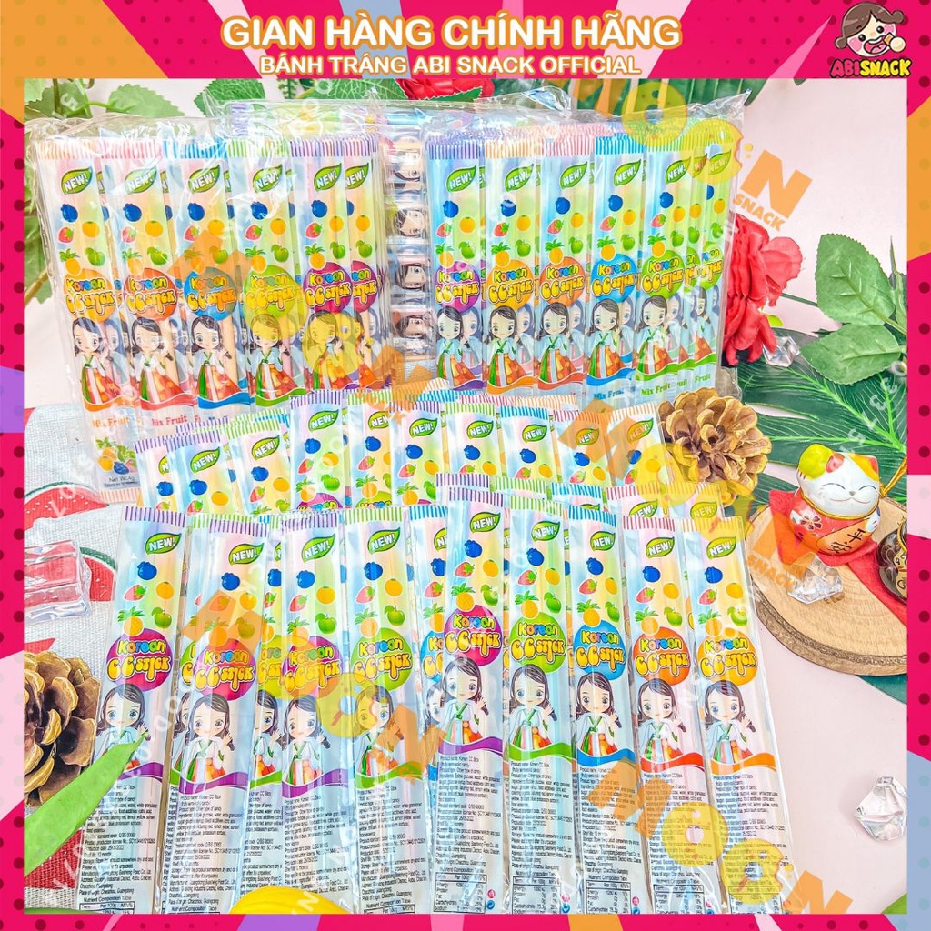 Set 1 vĩ gồm 5 gói tăm lạnh hình cô gái Hàn cc stick vị trái cây sắc màu vô cùng thơm ngon sỉ đồ ăn vặt Moon Snack
