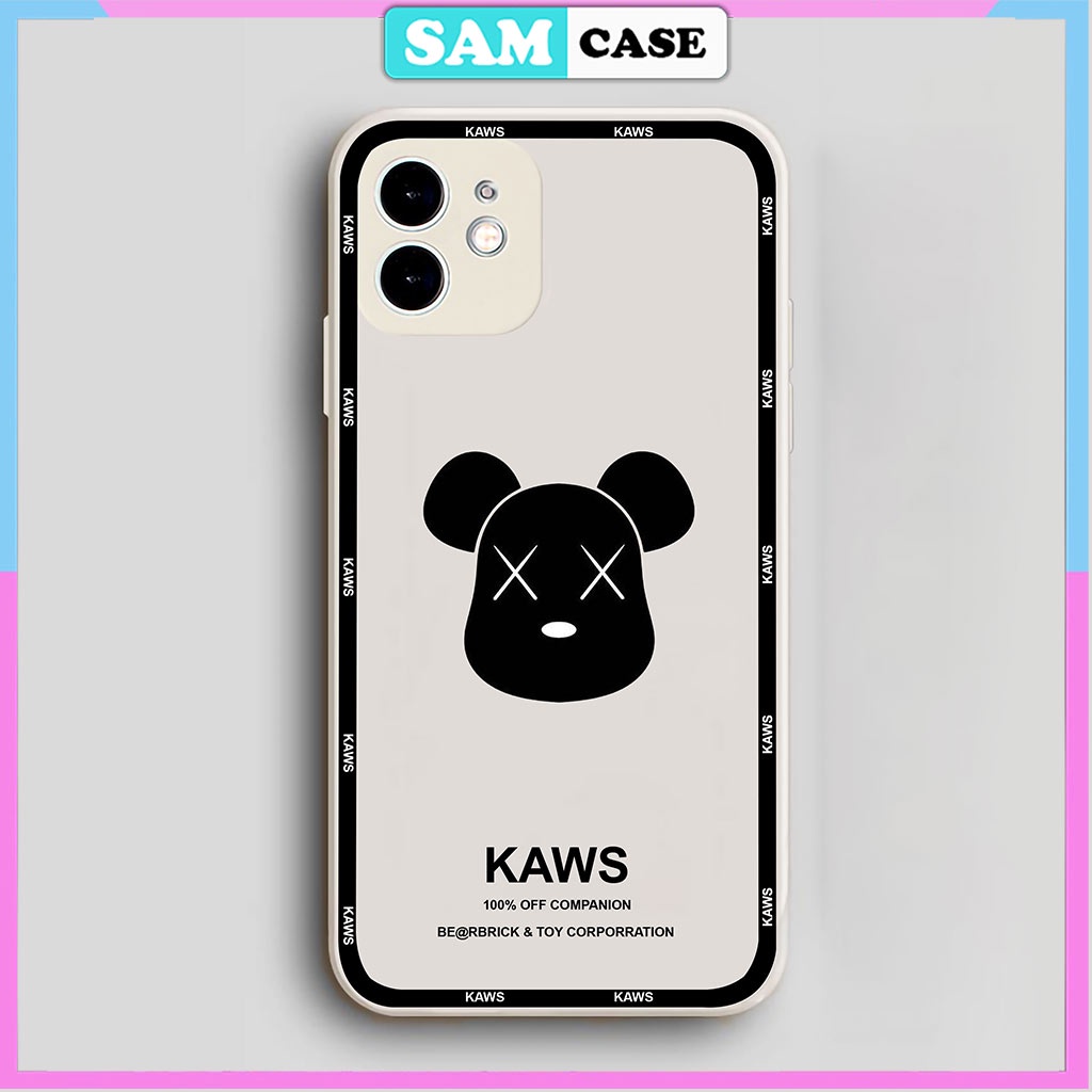 Ốp lưng iPhone 6/6s/7/8/X/XS/11/12/13/14 Pro Plus Max viền vuông chống sốc bảo vệ camera silicon mềm Hình KAWS Ka2728