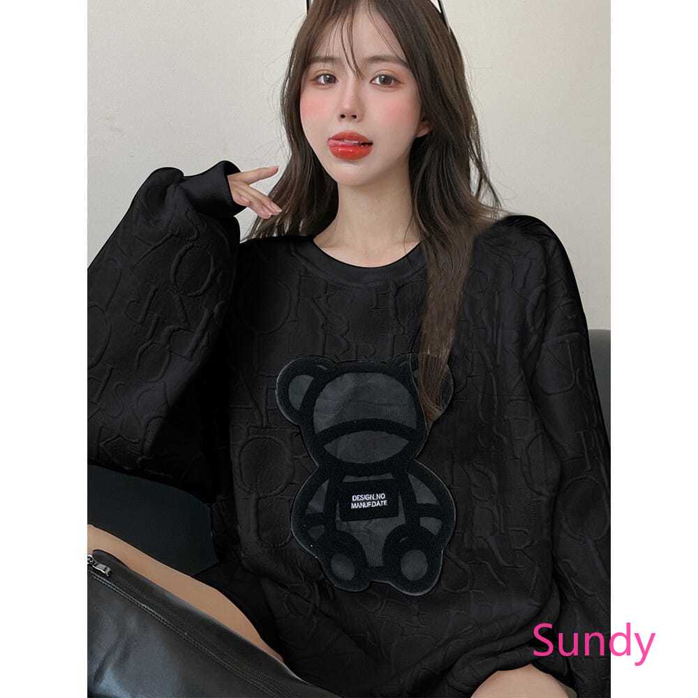 Áo sweater tay dài dáng rộng size lớn thời trang mùa đông cho nữ