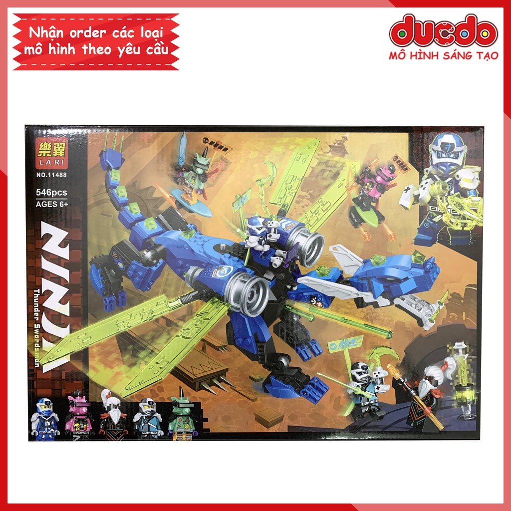 LARI 11488 Lắp ghép Ninjago Rồng máy siêu cấp của Jay - Jay's Cyber Dragon - Đồ chơi Xếp hình Mô hình Ninja 71711 Bela