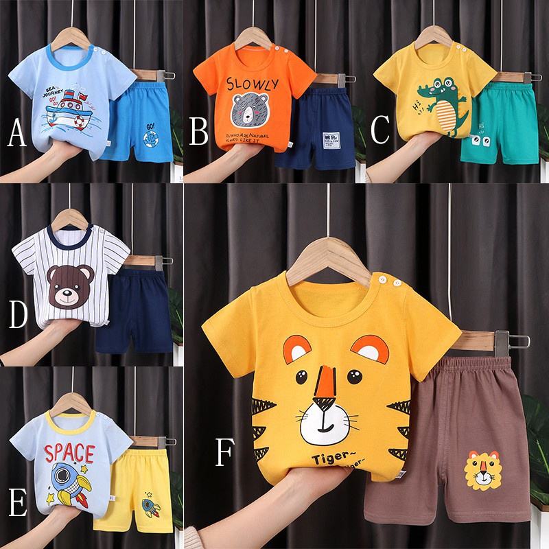 Set áo thun tay ngắn phối quần short vải cotton SANITKUN thời trang hè Hàn Quốc mới cá tính cho bé