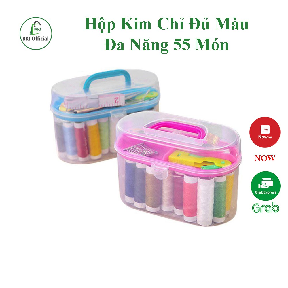 Hộp Kim Chỉ Đủ Màu Đa Năng 55 Món Tiện Lợi - KIMCHI55