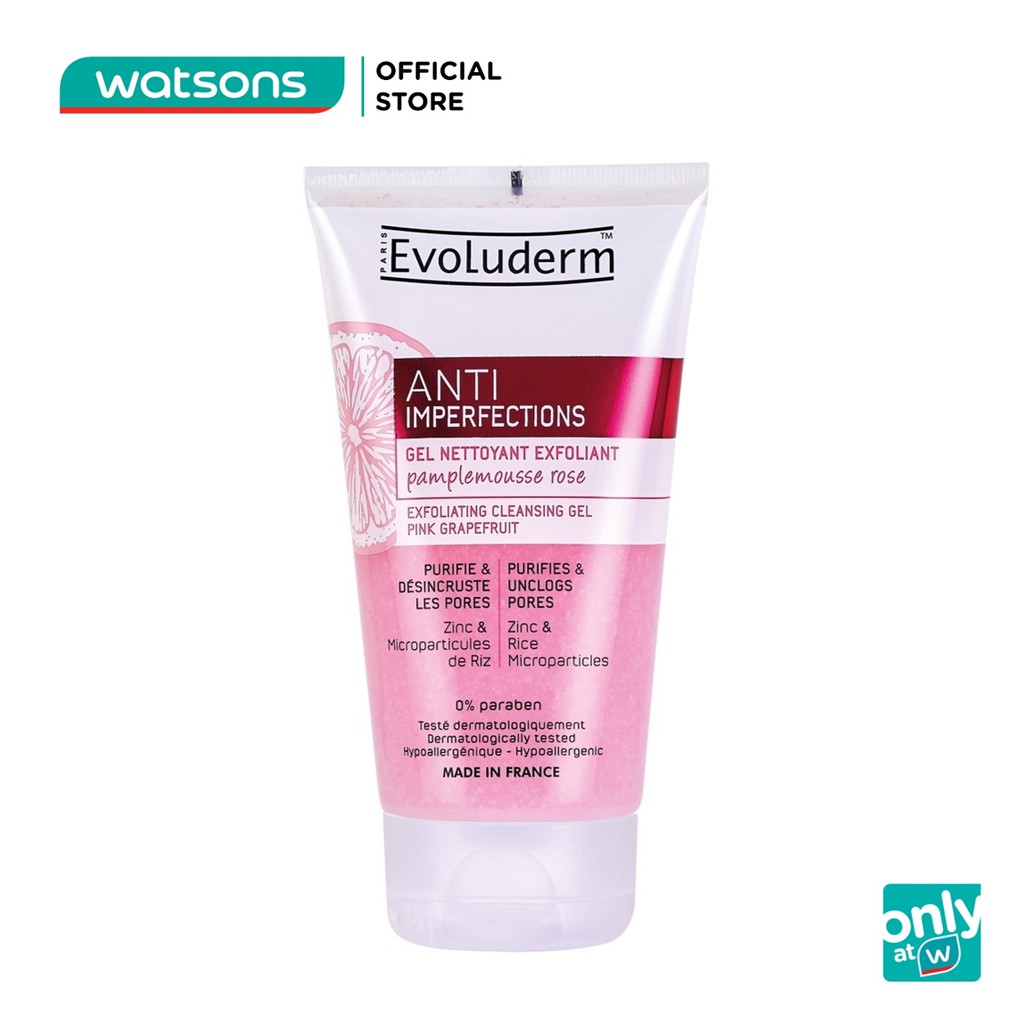 Gel Rửa Mặt, Tẩy Da Chết Evoluderm Anti-Imperfections Dành Cho Da Dầu, Mụn 150ml