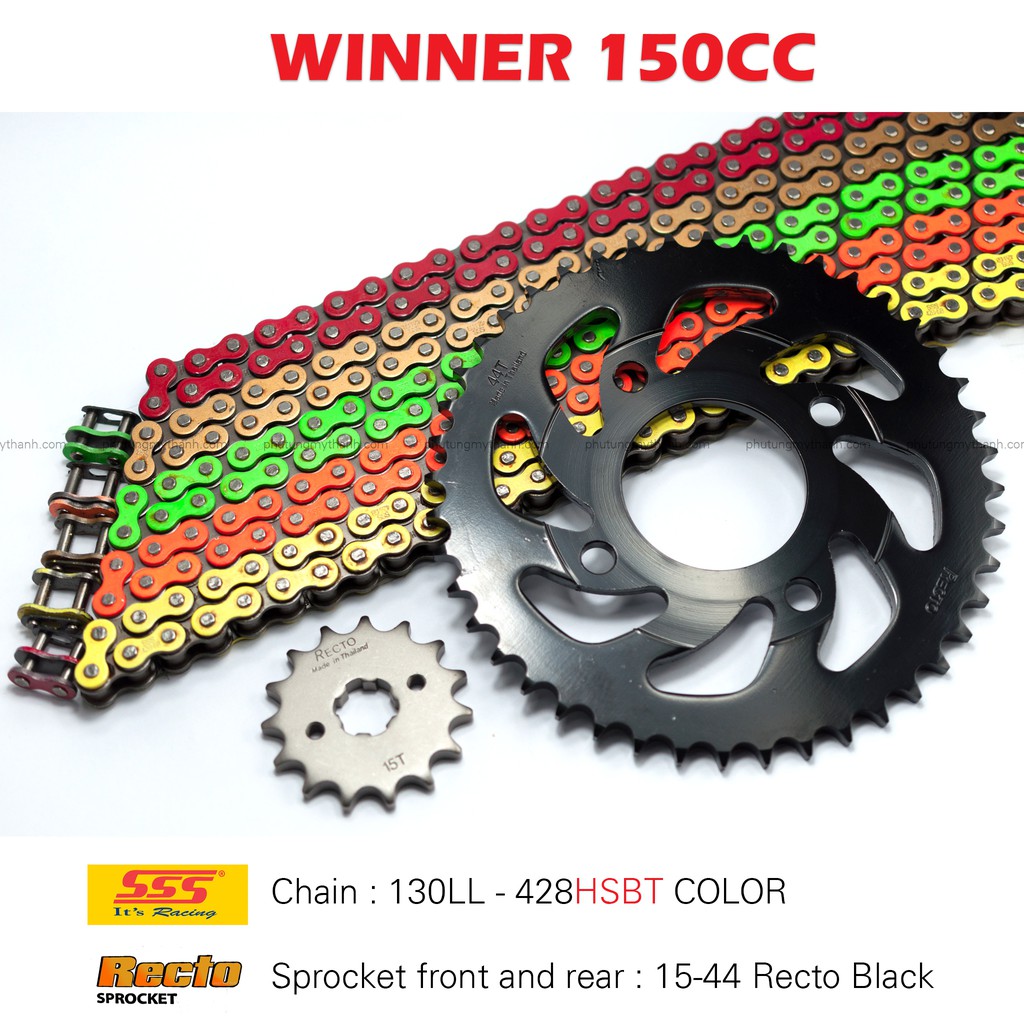Nhông sên dĩa Winner sên màu 10 ly , dĩa Recto