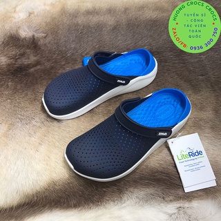 DÉP SỤC CROCS LITERIDE  CHO CẢ NAM VÀ NỮ MÀU XANH NAVY