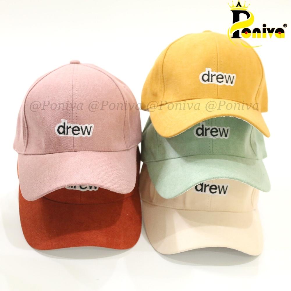 Mũ lưỡi trai ❤️ Nón kết thêu chữ DRE.W chất nhung mịn form unisex DR056 phong cách Ulzzang Thời trang PONIVA siêu hot
