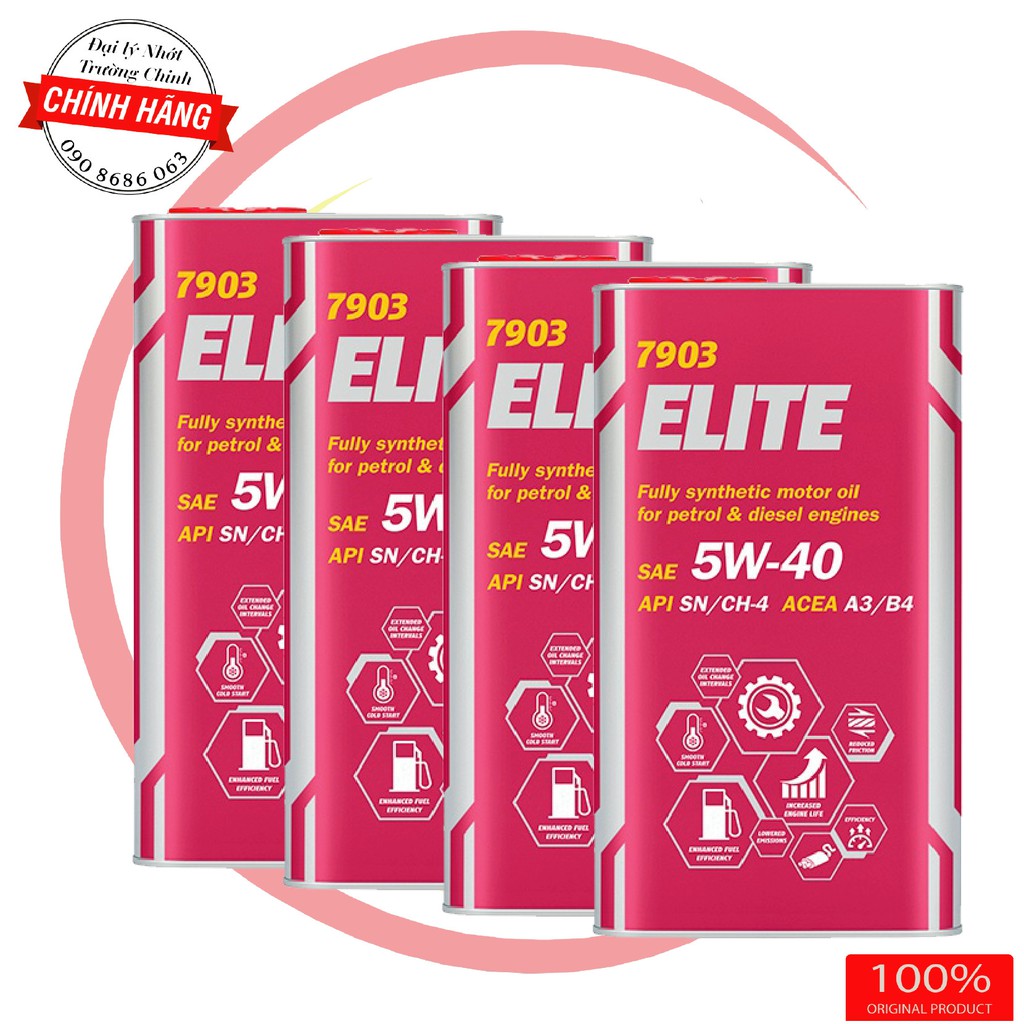 Nhớt Mannol Elite 7903 Fully synthetic 5W40 tổng hợp dành cho xe ga, xe số và xe ô tô