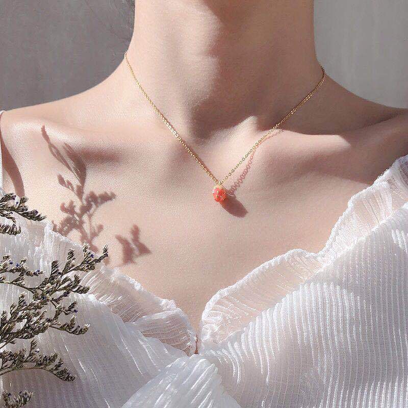 🍓Vòng cổ nữ dâu tây nhỏ dễ thương