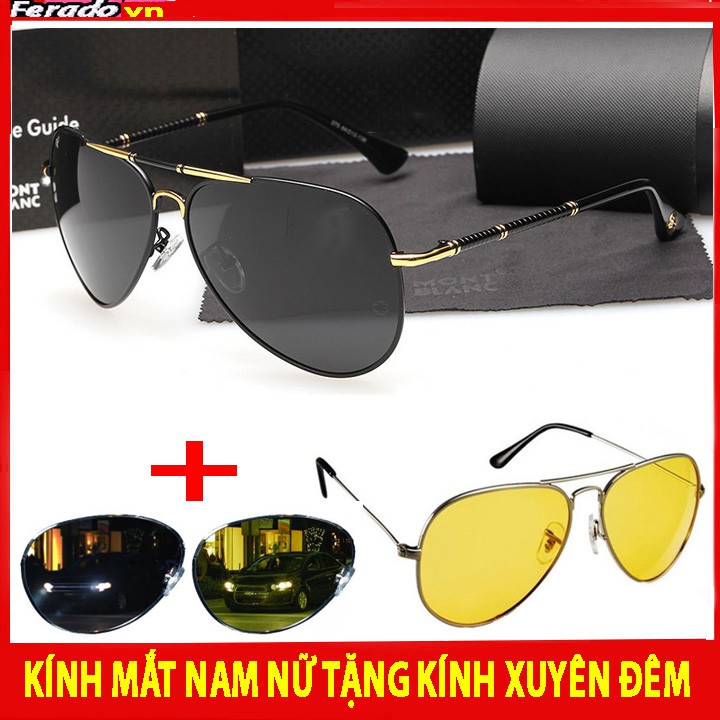 Kính mắt chống nắng cao cấp full họp Tặng kính xuyên đêm