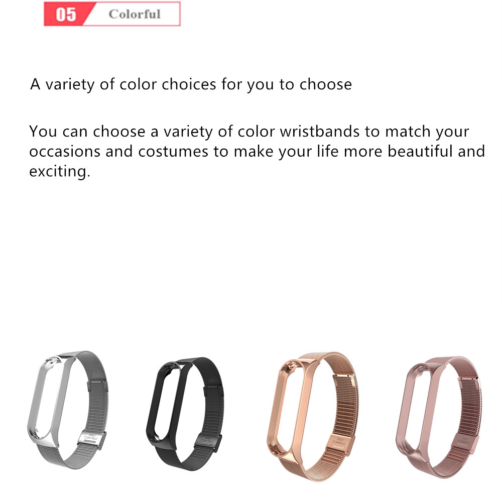 Dây Đeo Inox Chất Lượng Cao Cho Đồng Hồ Thông Minh Xiaomi Mi Band 7 6 5 4 3