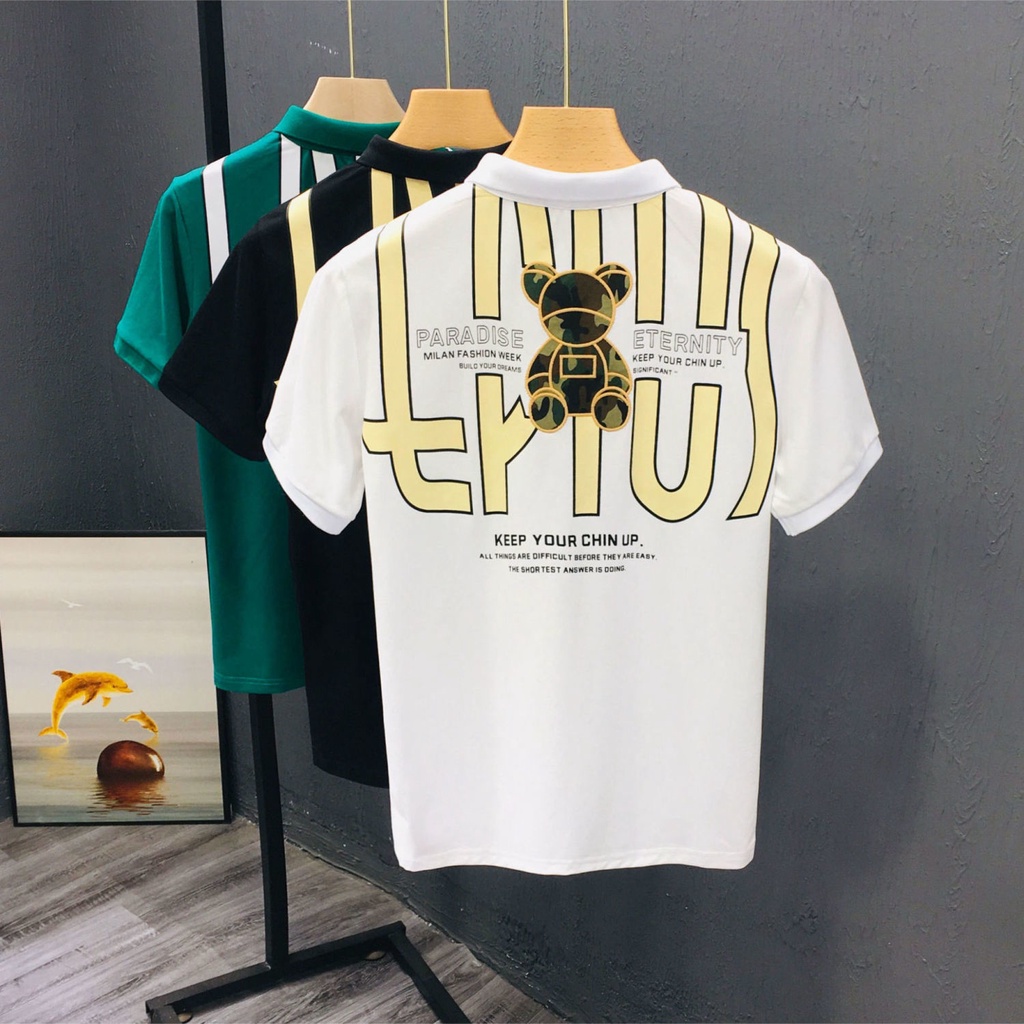 Áo Thun Polo Ngắn Tay Thêu Họa Tiết Trẻ Trung Dành Cho Nam