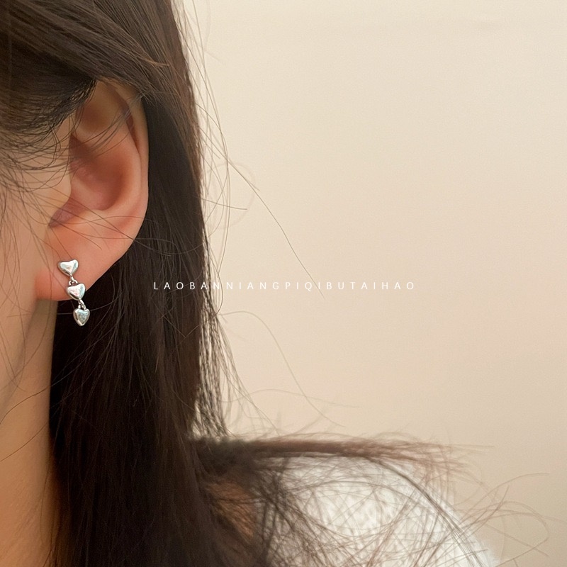 Bộ 6 Khuyên Tai Hình Giọt Nước Màu Đen Phong Cách Retro