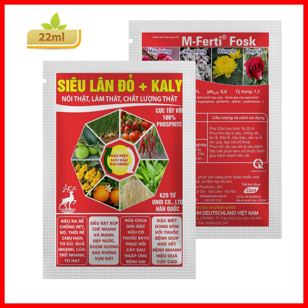 Phân bón lá Siêu Lân Đỏ và Kaly 22ml ra rễ cực mạnh, dùng tốt khi cây bị bệnh