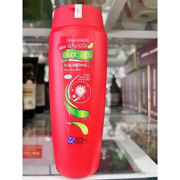 Dầu gội đầu dược liệu thái dương 3 màu xanh và màu đỏ chai nhỏ 200ml chai lớn 480ml 3 ngày không gàu không ngứa  mềm tóc