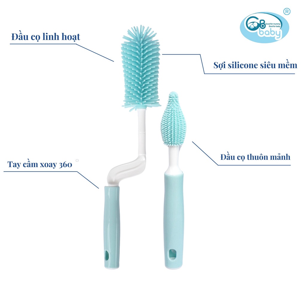 Cọ rửa bình sữa Silicon cao cấp 2 chi tiết Gb-baby Chính Hãng