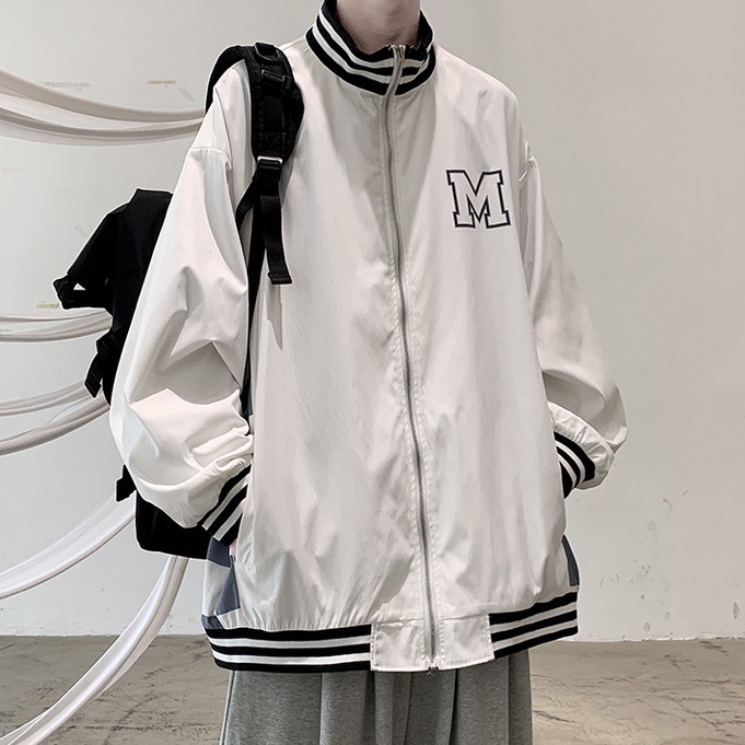 Áo Khoác Bóng Chày Unisex Dáng Rộng Họa Tiết Sọc Caro Phong Cách Hip Hop Thời Trang Cho Các Cặp Đôi