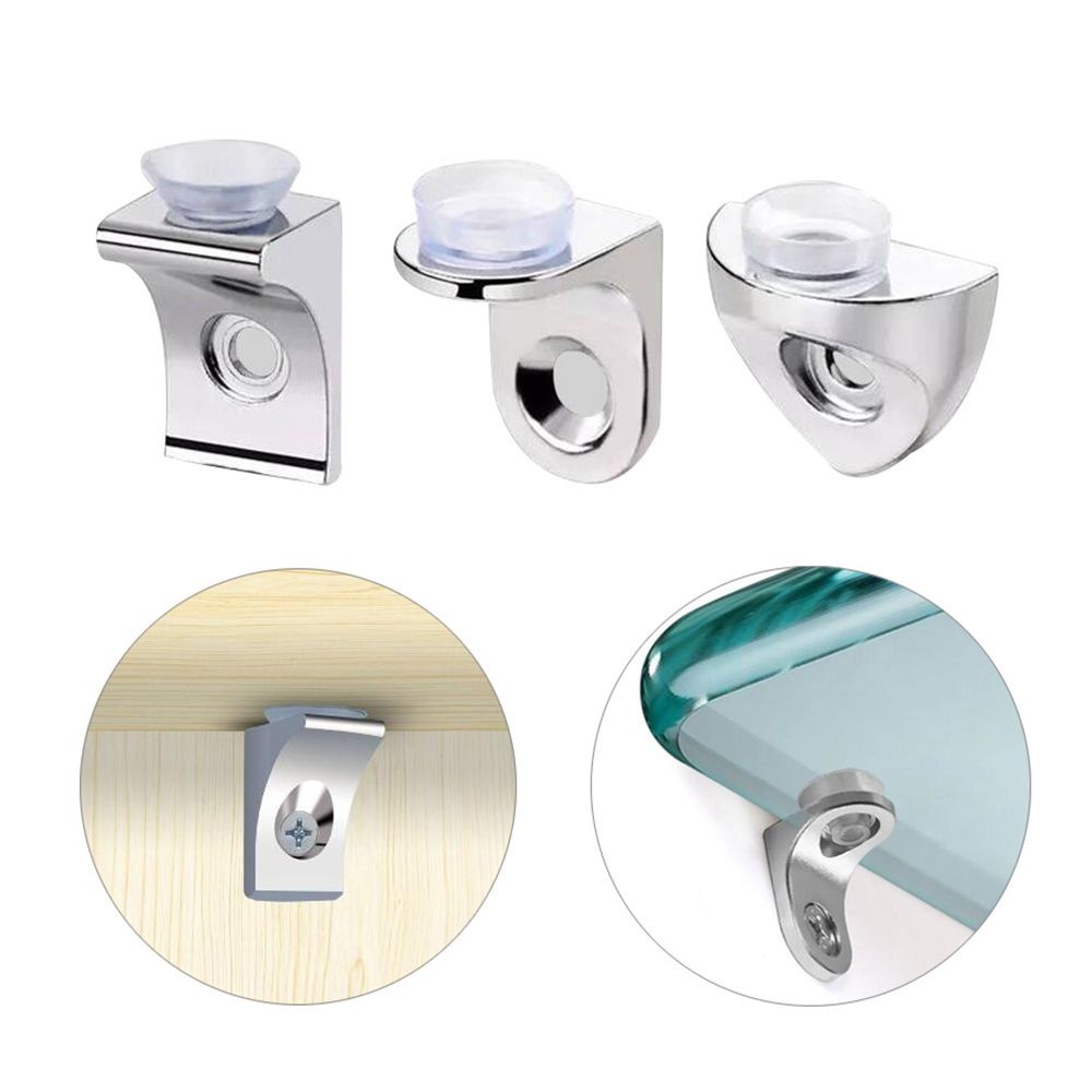 10 giá đỡ bằng kẽm hợp kim chịu lực nặng có đế hít để gắn kính thủy tinh/ kệ tủ góc nhà bếp