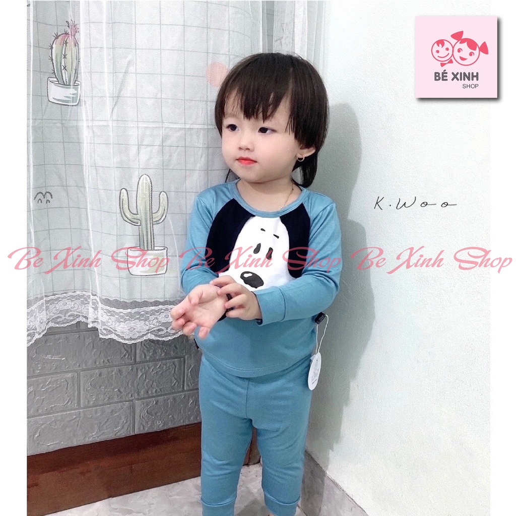 Dài tay Bộ quần áo dài tay cho bé trai bé gái Kwoo [Giá tốt] Quần áo bộ ngủ mùa thu đông cho bé gái trai CHÓ SNOOPY