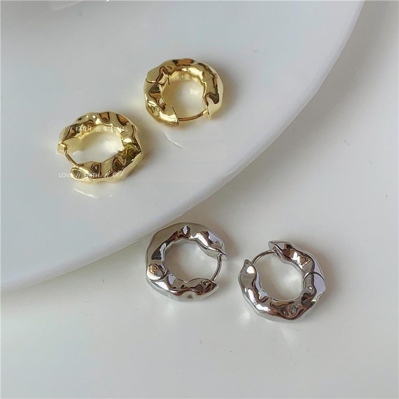 Bông Tai Kim Loại Phong Cách Retro Đơn Giản Dễ Phối Đồ 19464