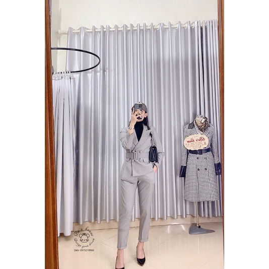 Set vest vạt lệch quần baggy .