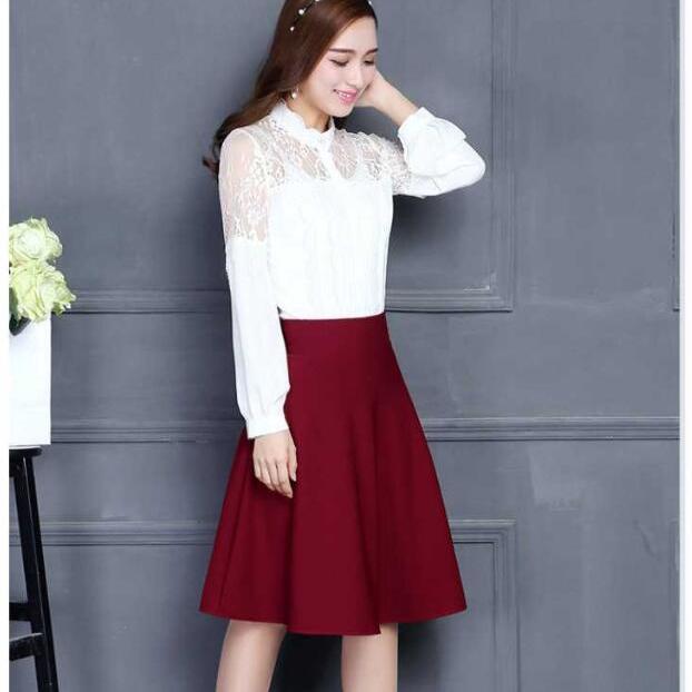 【Pockets】 A-line skirt for autumn and winter, new high-back puffy pleated skirt, anti-glare culottes | BigBuy360 - bigbuy360.vn