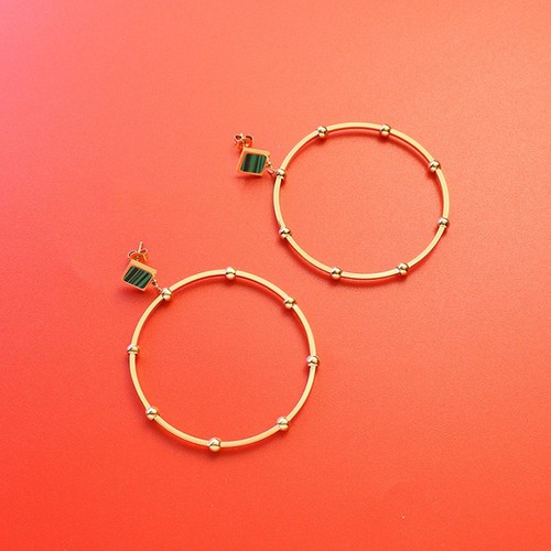 Bông Tai Dự Tiệc Hình Tròn To Thép Titan Ko Rỉ TT 3604