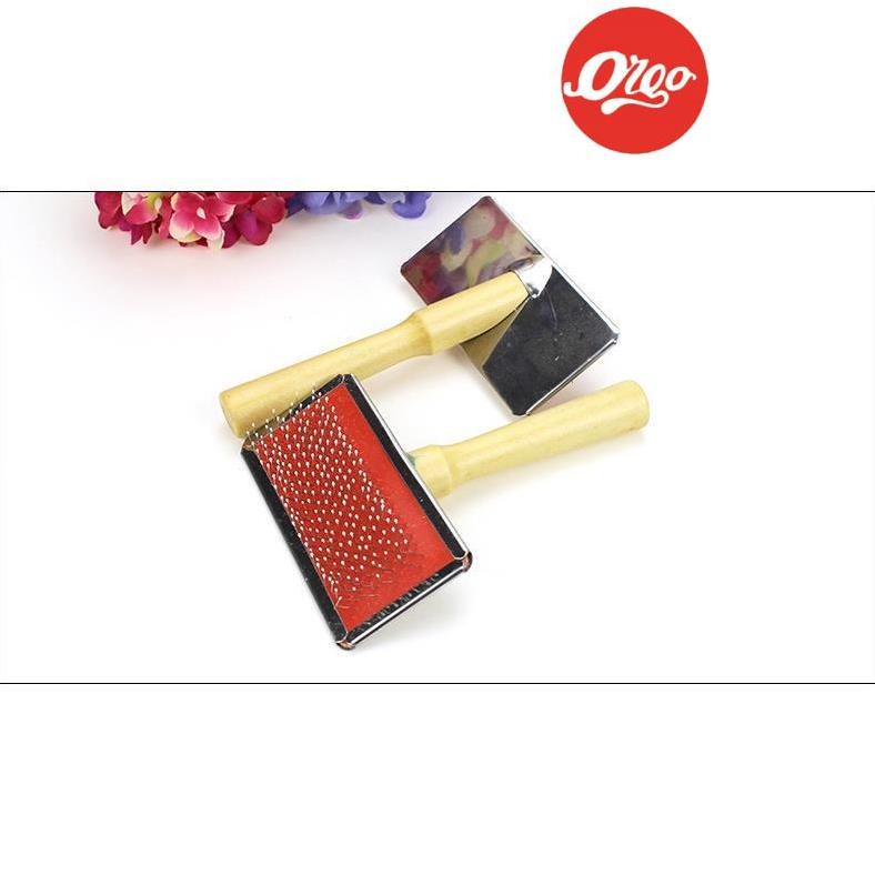 Orgo- Lược chải lông chó mèo loại chải xù cán gỗ gỡ rối cho thú cưng
