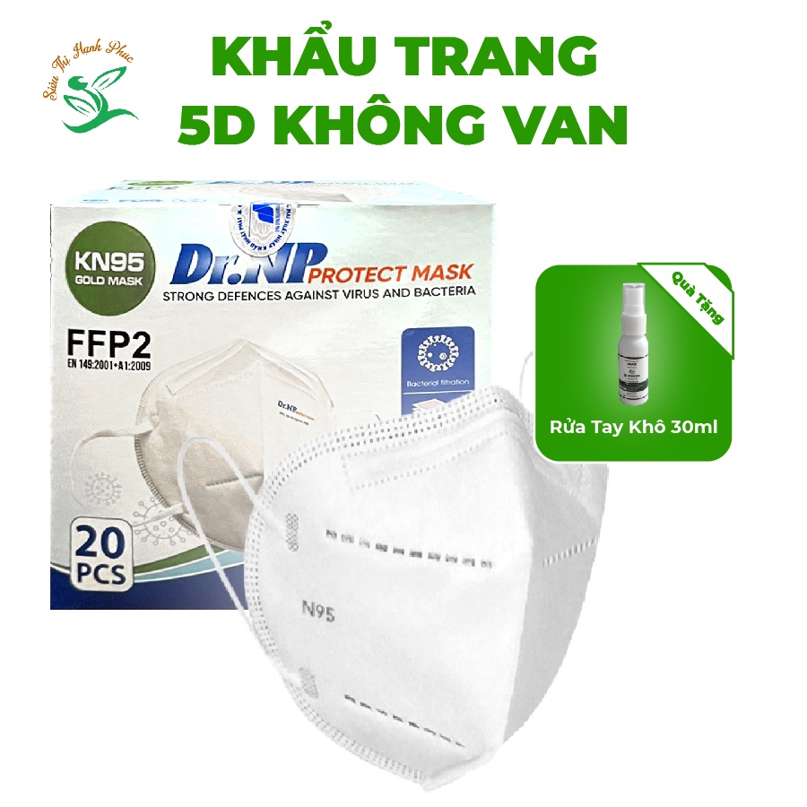 [Hộp 20 Cái] Khẩu trang N95 không Van Cao cấp Dr.NP - 5 Lớp - 100% Hàng chính hãng - Chuẩn Y Tế | Siêu Thị Hạnh Phúc