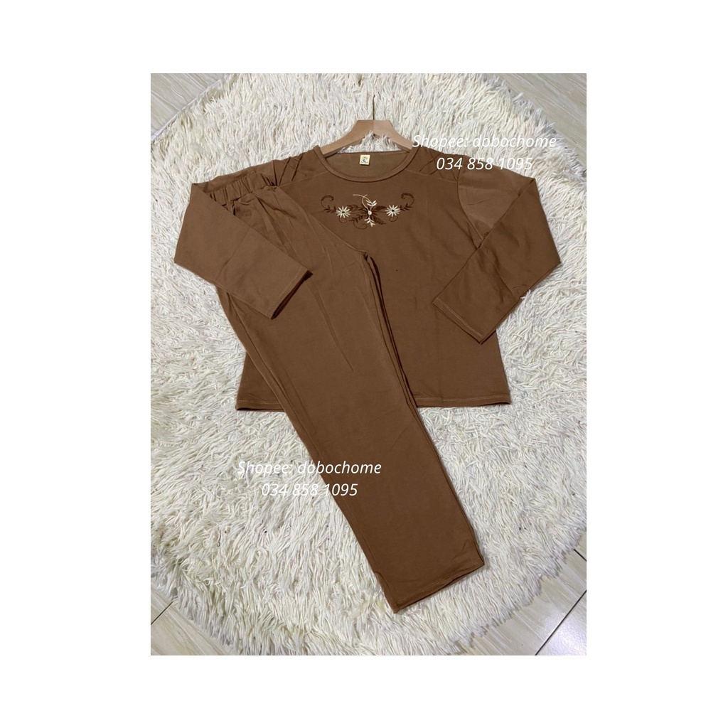 Bộ Cotton Trung Niên Cho Mẹ Trung Tuổi Mặc Nhà Vải Cotton