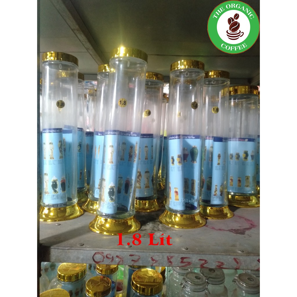 BÌNH THỦY TINH VÀ HŨ THỦY TINH NGÂM RƯỢU HS1.8L-THỦY TINH KHÔNG CHÌ