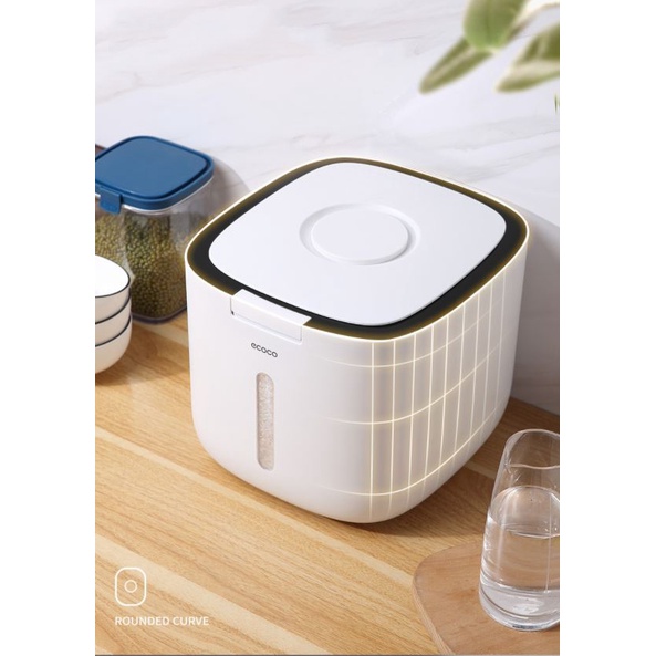 Thùng đựng gạo ECOCO E2005 đựng bột mì thông minh chống côn trùng 10kg