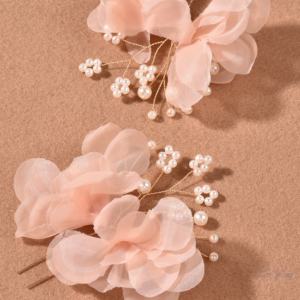 GETNOIVAS Set 2 trâm cài tóc hình chữ u đính ngọc trai giả thời trang cho nữ