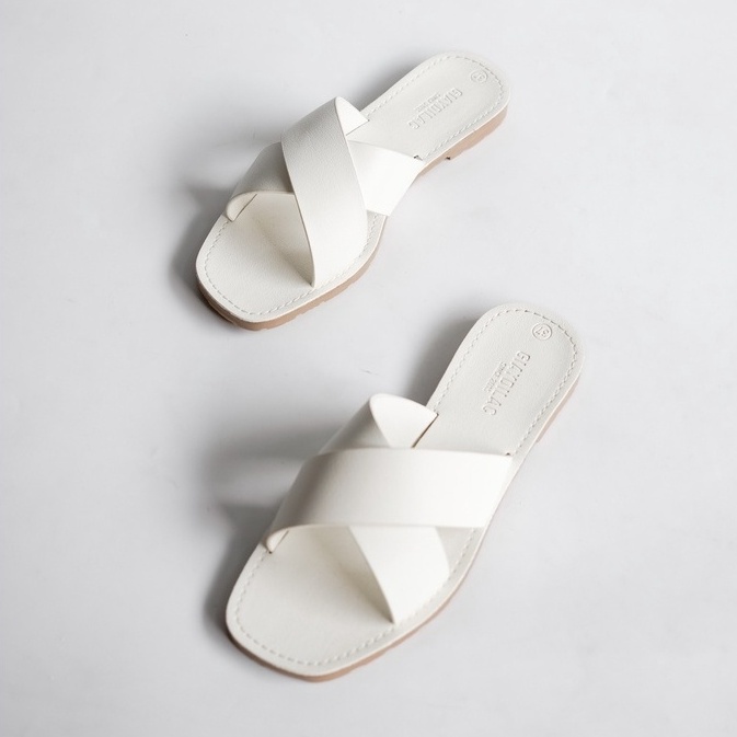 Dép Da Mềm Quai Chéo Thoải Mái Tiện Lợi Tia