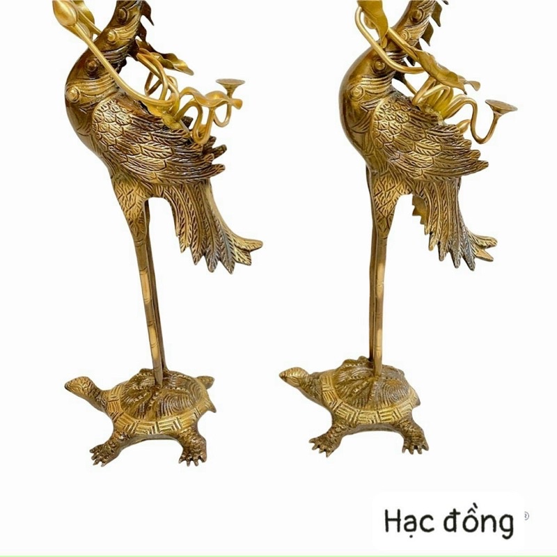 HẠC ĐỒNG CAO 62 CM LÀM BẰNG ĐỒNG