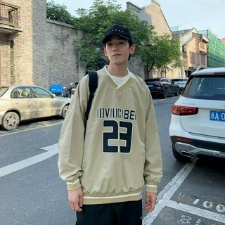 Áo khoác sweater cổ chữ v in chữ 23 thời trang