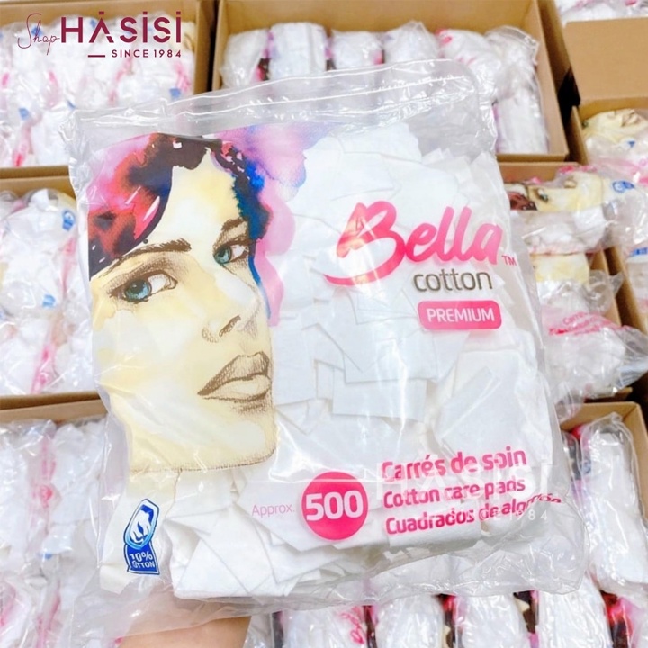 Bông Tẩy Trang 500 Miếng BELLA - Cotton Premium