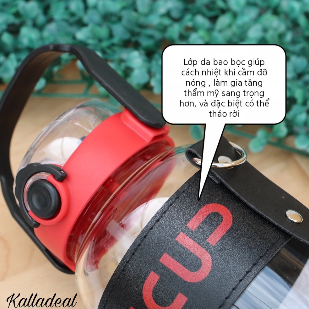 Bình Nước❤️FREESHIP❤️Thủy Tinh 1500ML Thể Thao Kèm Sticker 3D