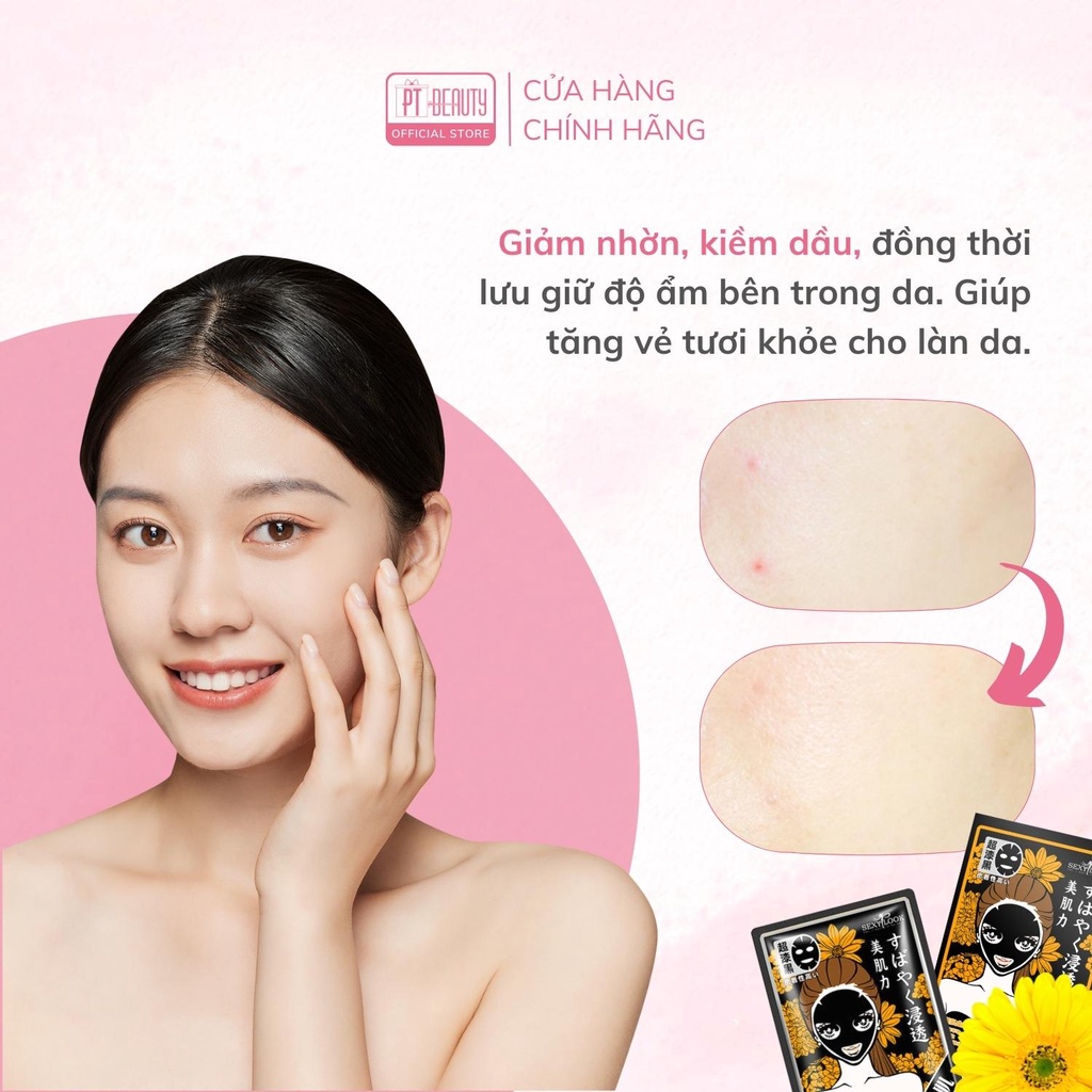 SL06 ☆ Hộp 5 miếng Sexylook Đài Loan - Mặt nạ Hoa Cúc Vàng trắng da, sạch mụn