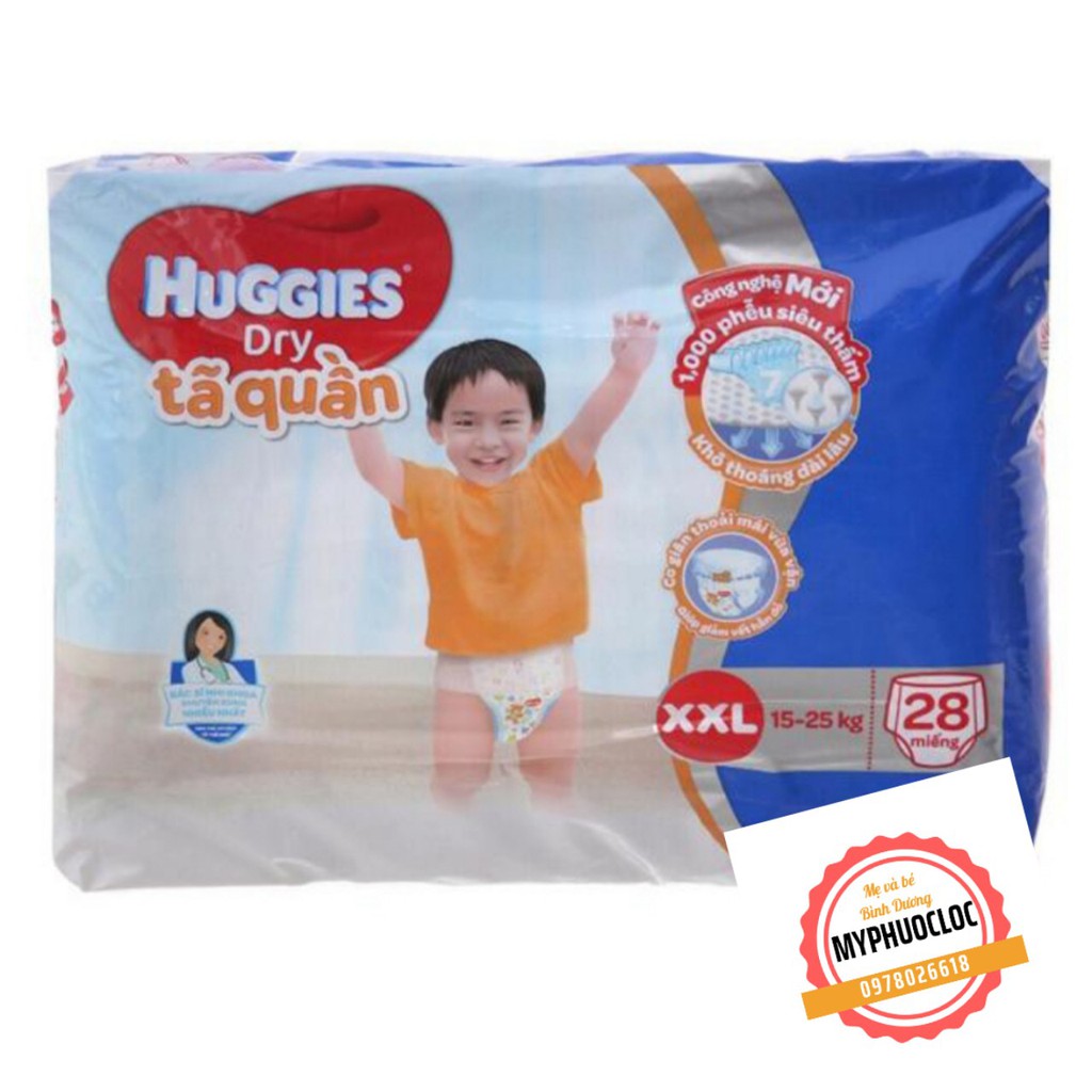 Bỉm quần Huggies SIÊU THẤM - Size XXL28/ XXL38/ XXL56 (15-25KG)