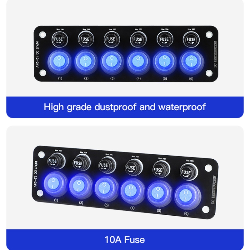Công Tắc 6 Vị Trí Chống Thấm Nước Cho Xe Tải / Thuyền RV * 6 Vị Trí