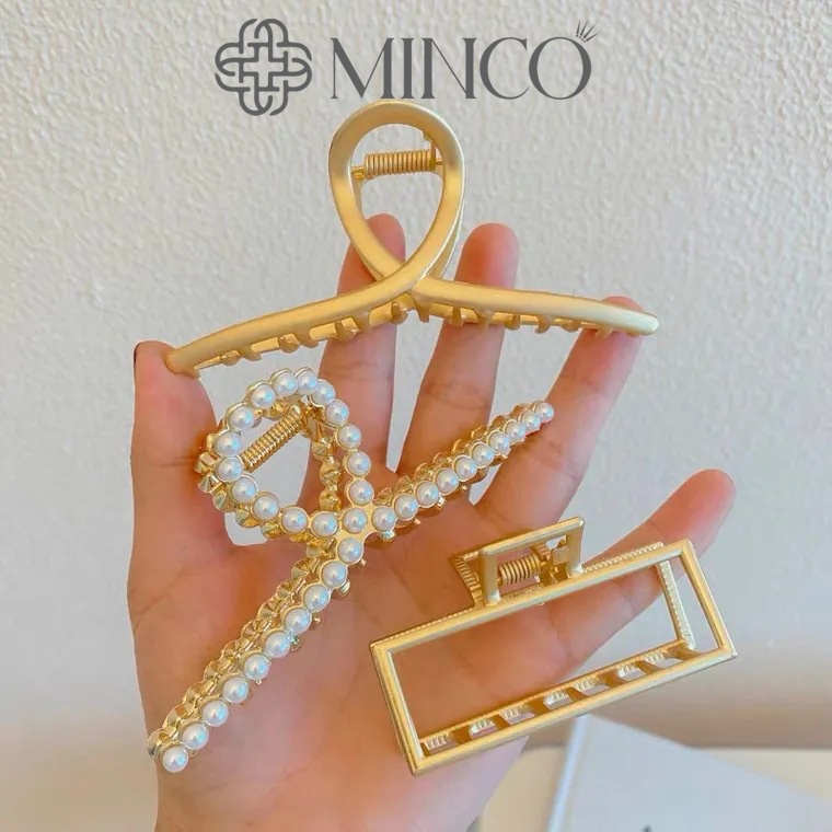 Kẹp tóc càng cua kim loại Minco Accessories phong cách tiểu thư KT07