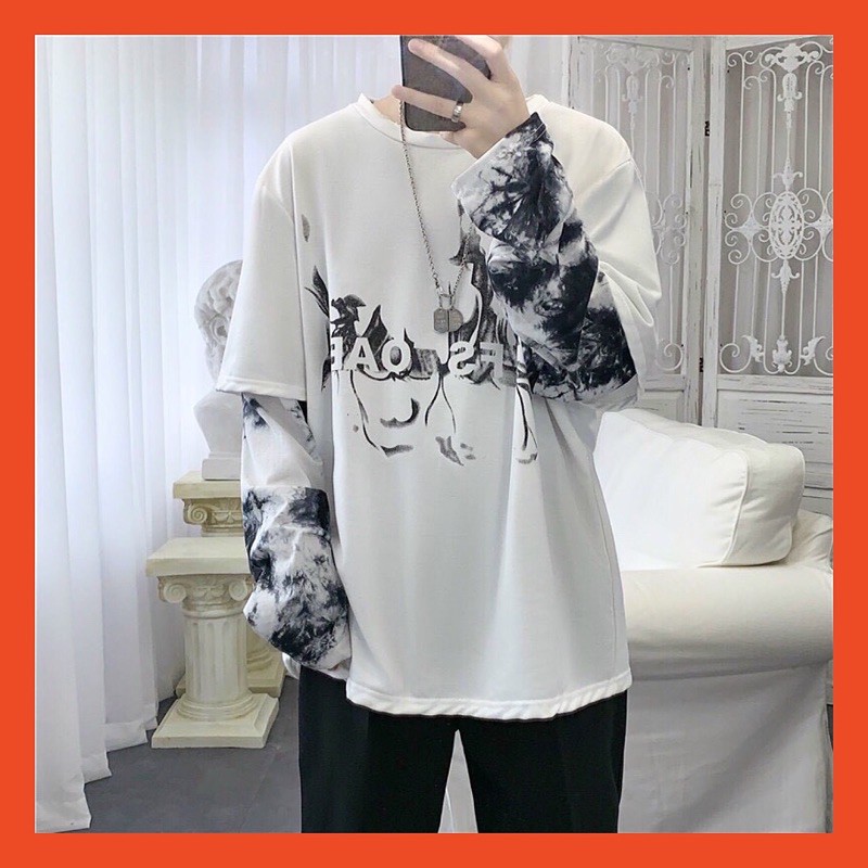 [ Chất Đẹp- Form Chuẩn ] Áo thun dài tay FS OAE giả 2 lớp siêu hot  2020 ( áo thun loang 0045 ) | BigBuy360 - bigbuy360.vn
