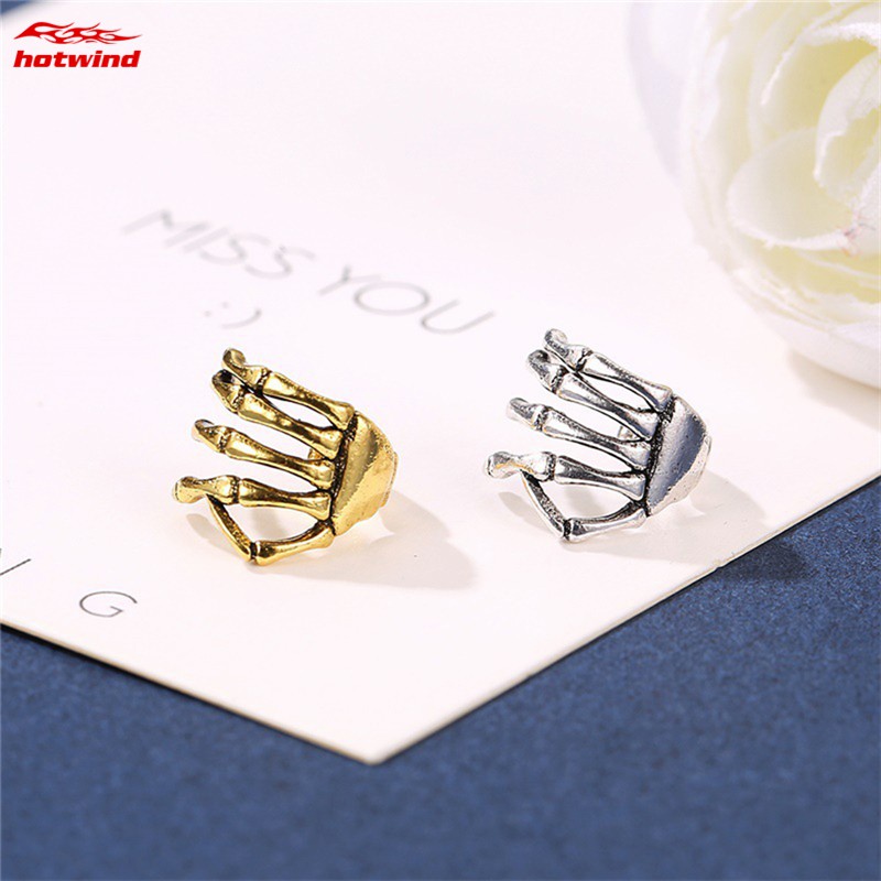 1 khuyên kẹp vành tai phong cách bàn tay xương độc đáo